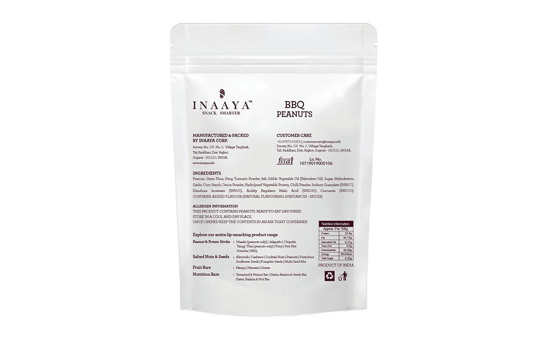 Inaaya BBQ Peanuts    Pack  350 grams